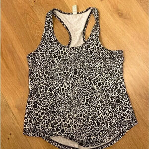 Balance Collection Active Women’s Crop Top Tank Black Leopard Size S Yoga Animal